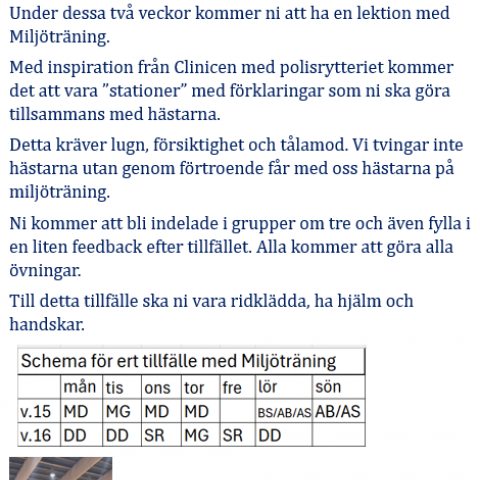 MILJÖTRÄNING 