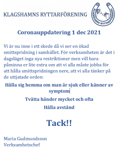 Uppdatering Covid 211202