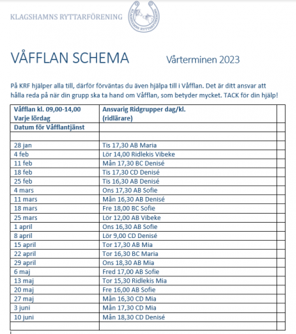 Våfflanschema VT 2023