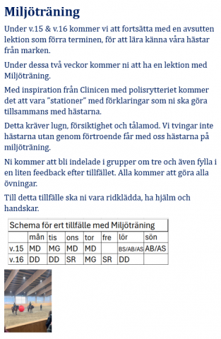 MILJÖTRÄNING 